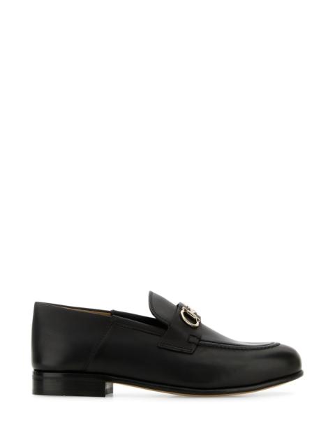 FERRAGAMO Black leather Ottone loafers