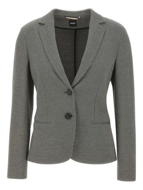 BOSS houndstooth-pattern single-breasted blazer