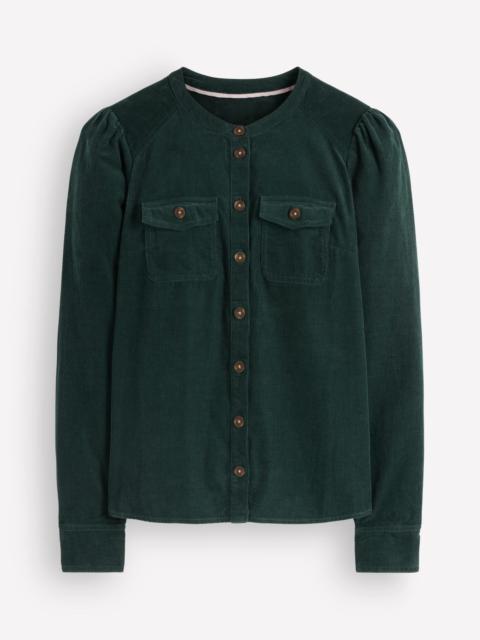 BODEN Thea Cord Shirt-Midnight Teal