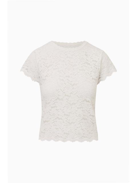 LoveShackFancy Lucas Stretch Lace Tee