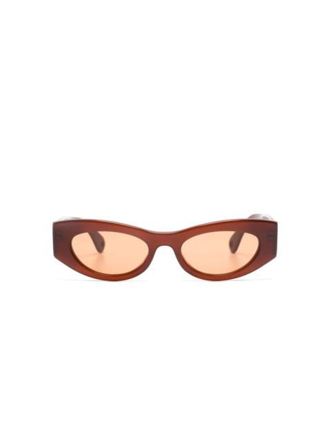 Lanvin logo-lettering rectangle-frame sunglasses