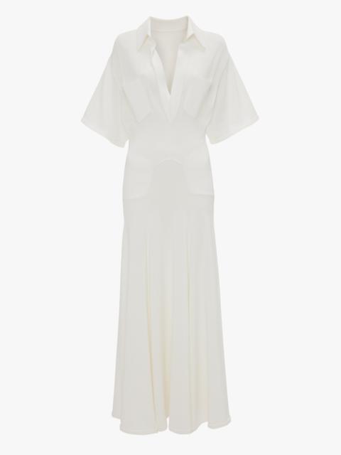 Victoria Beckham Panelled Knit Dress In White
