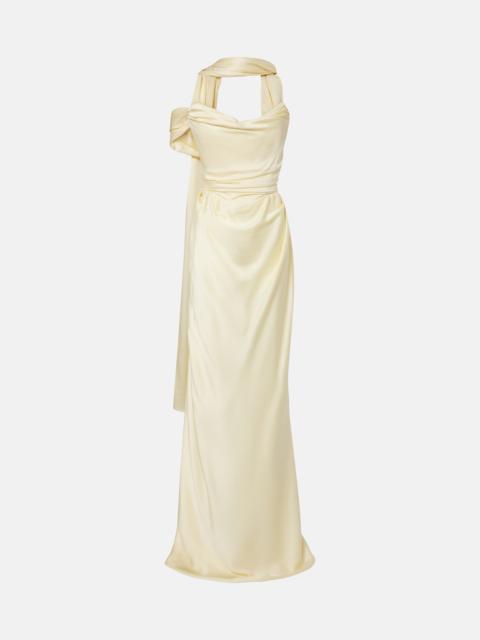 Vivienne Westwood Nova Vixen scarf-detail satin bustier gown