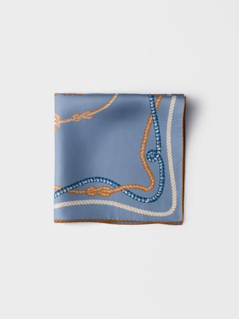 Prada Printed silk twill scarf 55