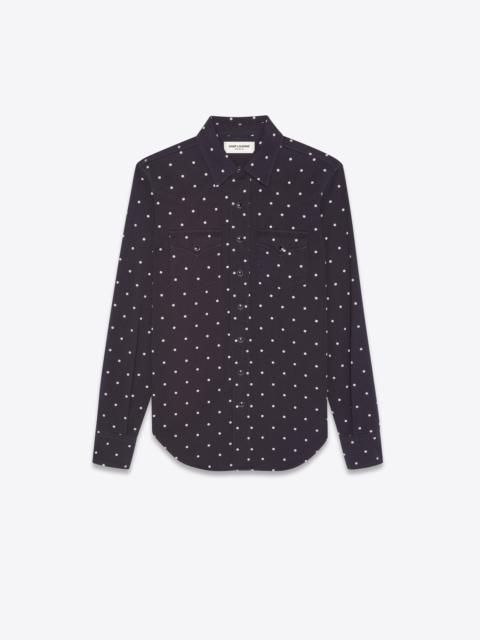 SAINT LAURENT western shirt in dotted cotton twill