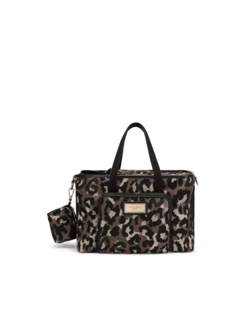 Dolce & Gabbana leopard-print pet carry bag