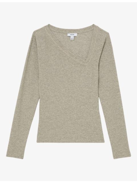 REISS Fliss Asymmetric Knitted Top