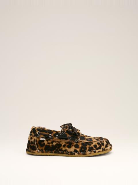 AMI Paris LEOPARD PRINTED COWHIDE LEATHER BOAT SHOES