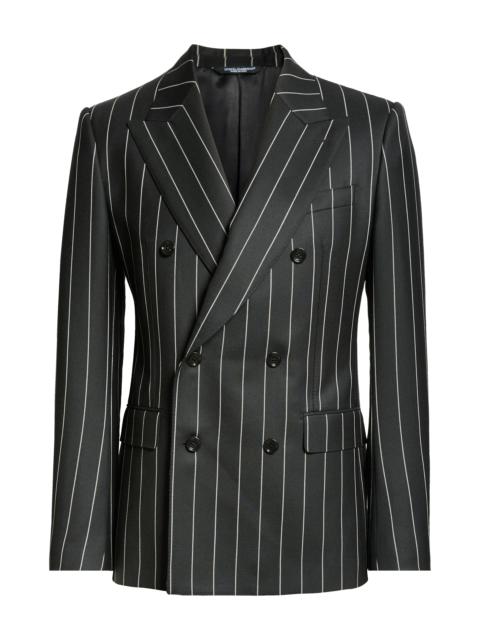 Sicilia Fit Pinstripe Double Breasted Wool Blazer