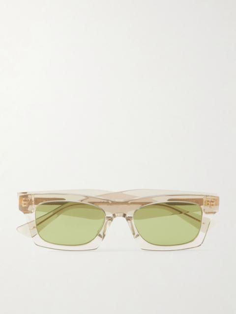 Bottega Veneta New Entry Square-Frame Recycled-Acetate Sunglasses Beige