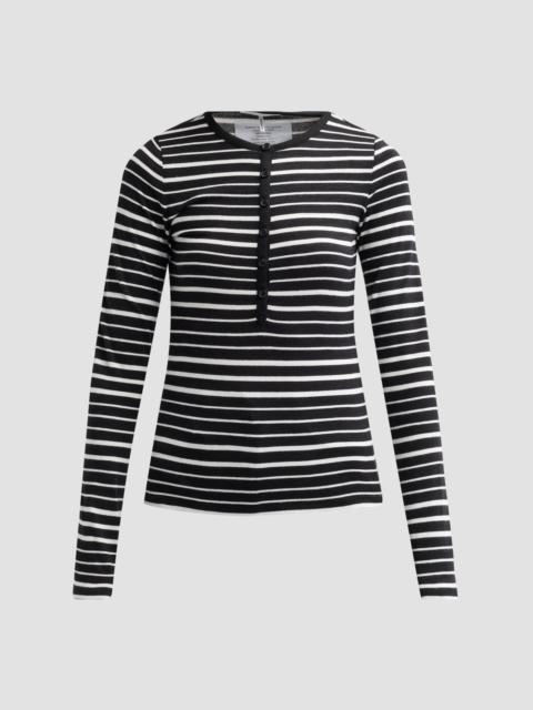 rag & bone Women's The Knit Striped Henley - Black Multi