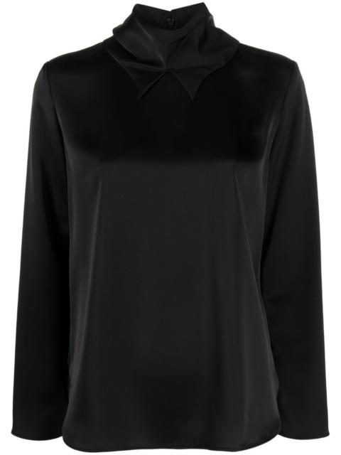 EMPORIO ARMANI pointed high-neck blouse