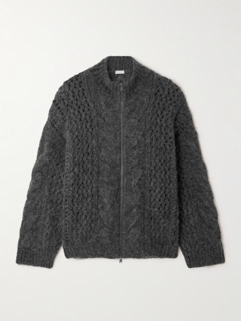 Brunello Cucinelli Open And Cable-knit Alpaca-blend Cardigan