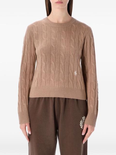 Sporty & Rich cable-knit crew-neck sweater