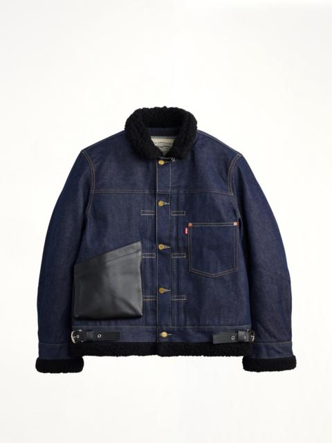 sacai Sacai x Levi's Mens Sherpa Denim Jacket in Indigo