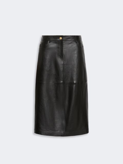 'S Max Mara GITA Nappa-leather A-line skirt - BLACK