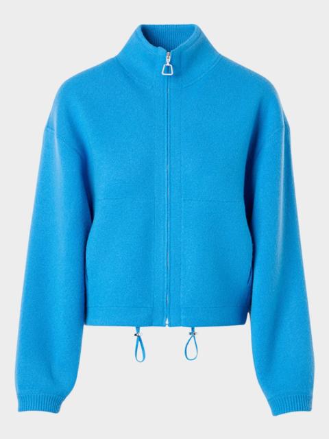 AKRIS Cashmere Pique Knit Zip Cardigan