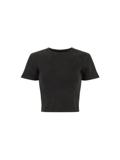 entire studios MICRO WAFFLE TEE WASHED BLACK