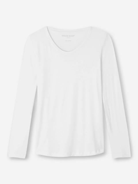 Derek Rose Women's Long Sleeve T-Shirt Lara Micro Modal Stretch White