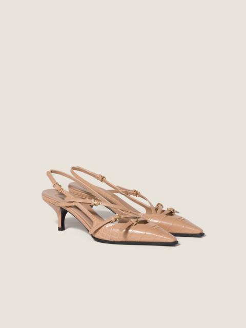 Miu Miu Croco-print slingback pumps