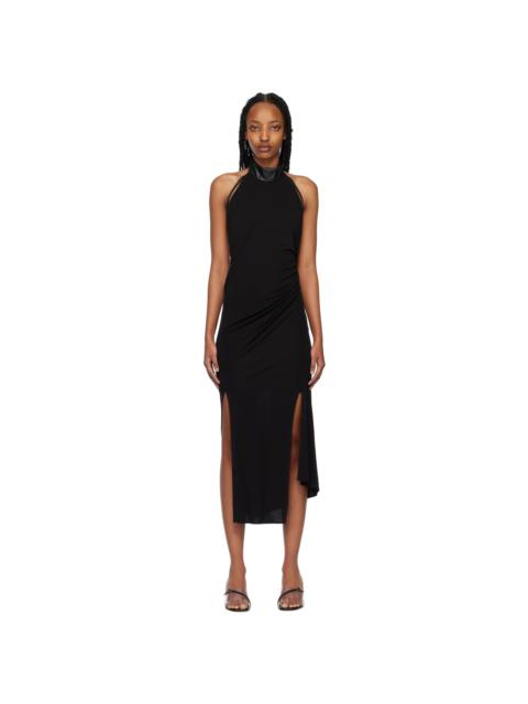 Helmut Lang Black Halter Midi Dress