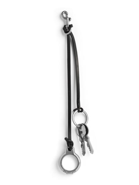 BALENCIAGA Men's Keychain Charm Subway Compatible Airtag Keys - Black