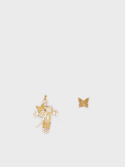 Blumarine METAL B MONOGRAM EARRINGS WITH STONES
