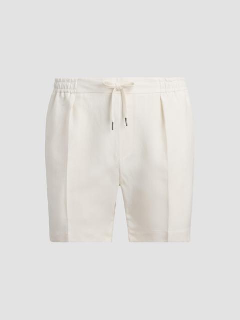Ralph Lauren Men's Hand-Tailored Pleated Silk-Linen Shorts - Classic Cream