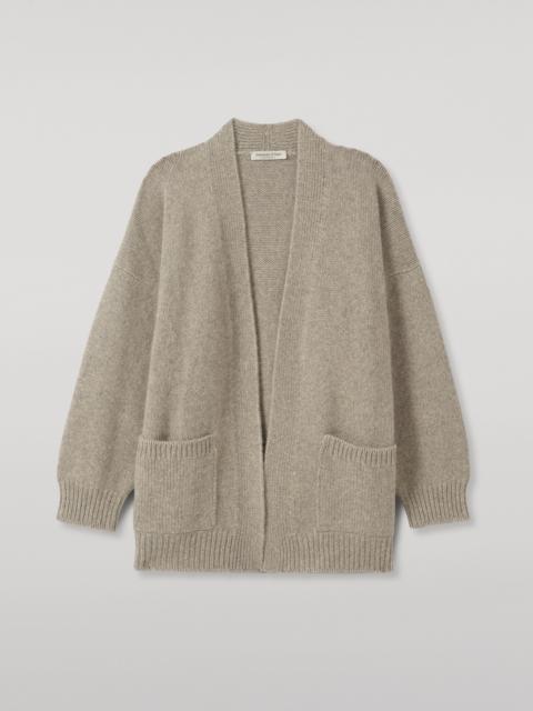 Johnstons of Elgin Bay Grey Marl Cashmere & Cotton Cardigan