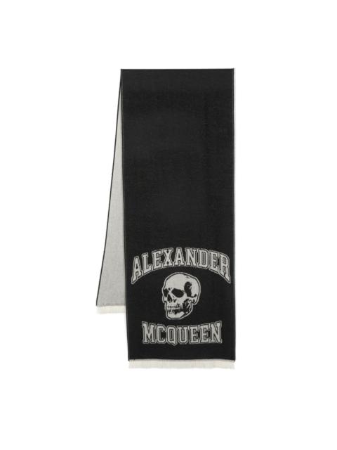 Alexander McQueen intarsia-knit logo wool scarf
