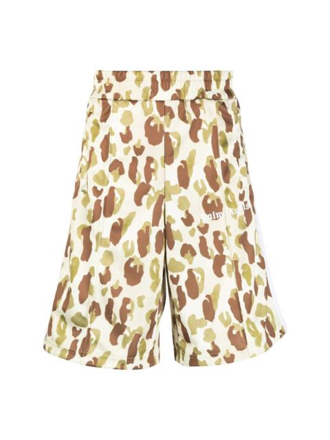 Palm Angels logo camouflage-print shorts