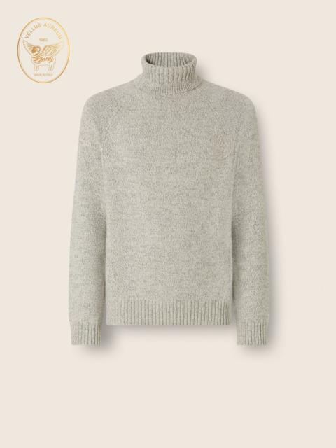 ZEGNA CREAM WHITE AND GREY VELLUS AUREUM TURTLENECK