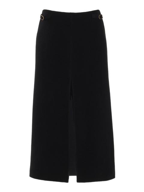 GABRIELA HEARST Morelos Skirt in Black Double-Face Recycled Cashmere