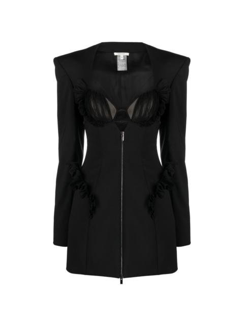 ruffle-detail blazer minidress