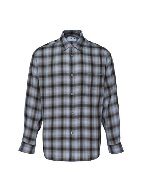 SOLID HOMME Illusion Plaid Long Sleeve Shirt
