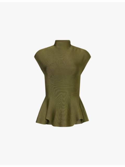KHAITE Andra Stand-Collar Knitted Top