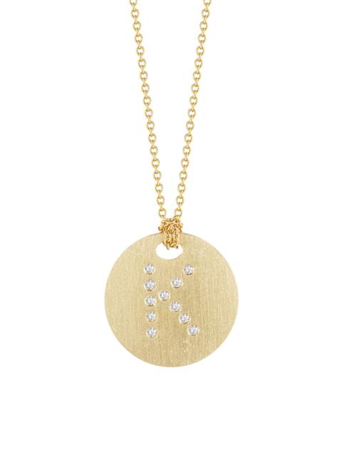 ROBERTO COIN Women's Tiny Treasures Diamond & 18K Yellow Gold Initial Pendant Necklace - Initial K