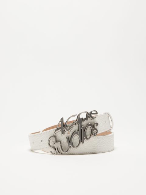 Logo buckle belt - White