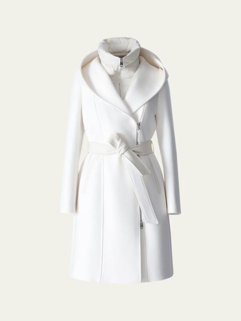 MACKAGE Shia 2-in-1 Double-Face Wool Coat with Removable Bib