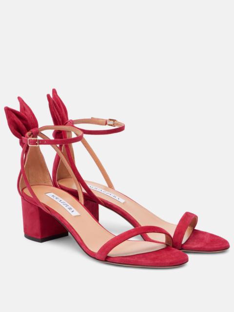 AQUAZZURA Bow Tie 50 suede sandals