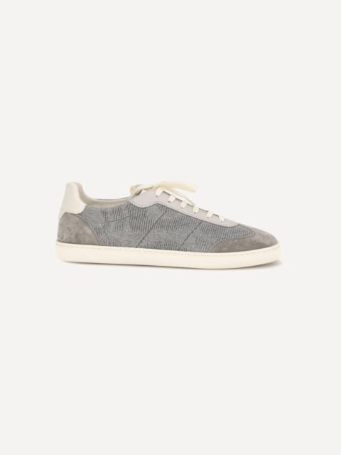 Brunello Cucinelli Cotton knit and leather Sneakers
