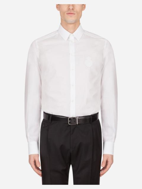 Dolce & Gabbana Cotton gold-fit shirt with DG embroidery