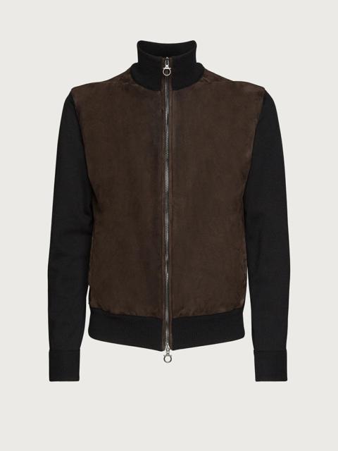 FERRAGAMO BLOUSON JACKET WITH NAPPA INSERTS