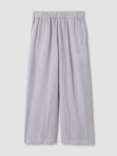 EILEEN FISHER Striped Organic Cotton Gauze Wide-Leg Pant