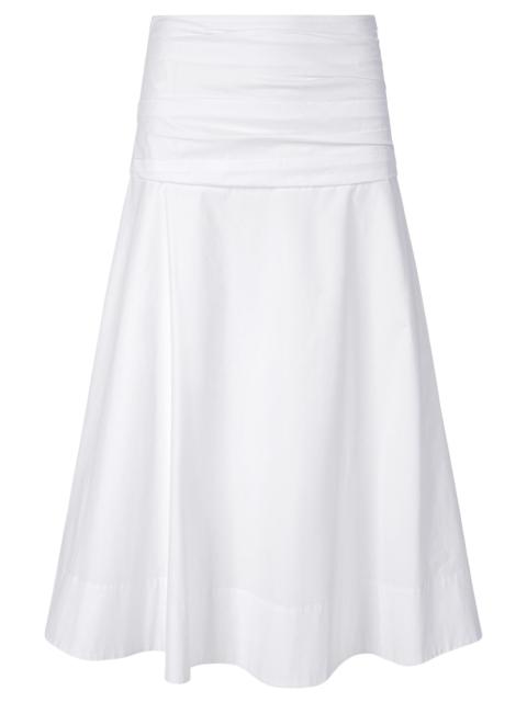 STAUD Women's Sol Stretch-Cotton Midi-Skirt - White