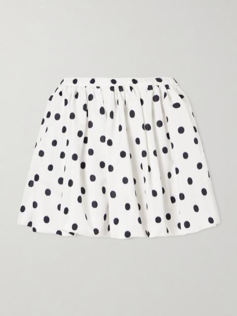 PATOU Bloomer polka-dot poplin mini skirt White