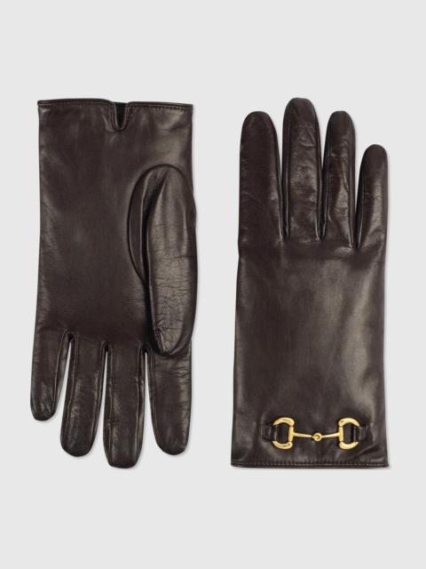 GUCCI Leather gloves with Horsebit