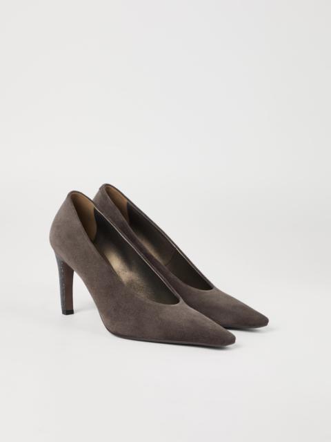 Brunello Cucinelli Suede heels with precious details