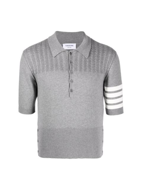 4-Bar stripe knit polo shirt