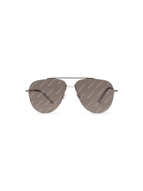 BALENCIAGA Invisible Aviator Sunglasses in Silver/black
